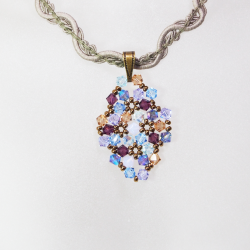 Pendant 40cm - Shea Rhombus S-Khaki Braid - Pendant 40cm - Laiton bronze